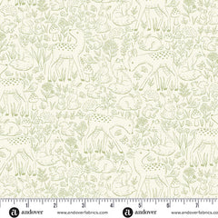 Little Ones Green Etched Yardage by Makower UK for Andover Fabrics