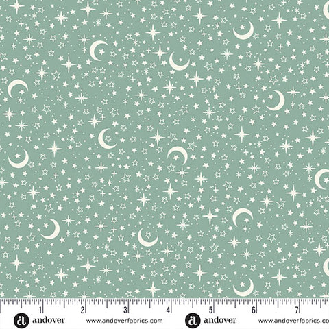 Little Ones Teal Stars Yardage by Makower UK for Andover Fabrics