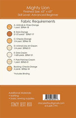 Mighty Lion Quilt Pattern by Stacy Iest Hsu