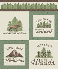 Let's Get Lost in the Woods Panel by Tara Reed for Riley Blake Designs
