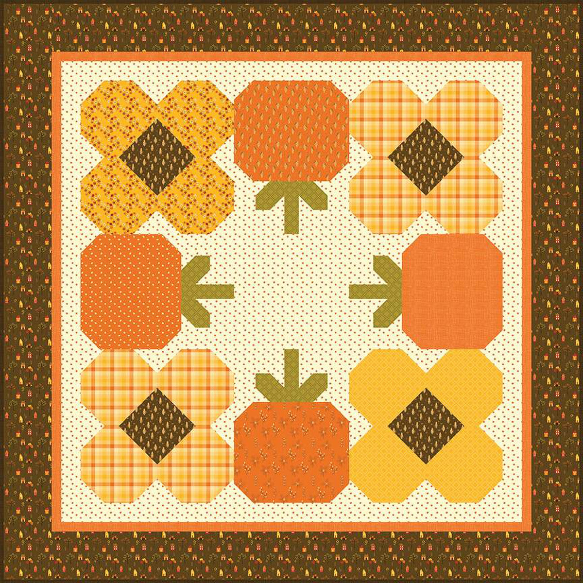 Fall's In Town Pumpkin Parade Quilt Kit