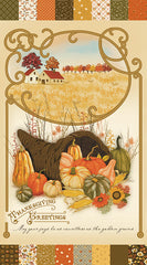 Bountiful Thanksgiving Greetings Panel by Sandy Gervais for Riley Blake Designs