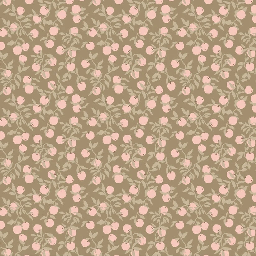 Primrose & Parsley Dark Sage Apples Yardage by Michal Marko for Poppie Cotton Fabrics