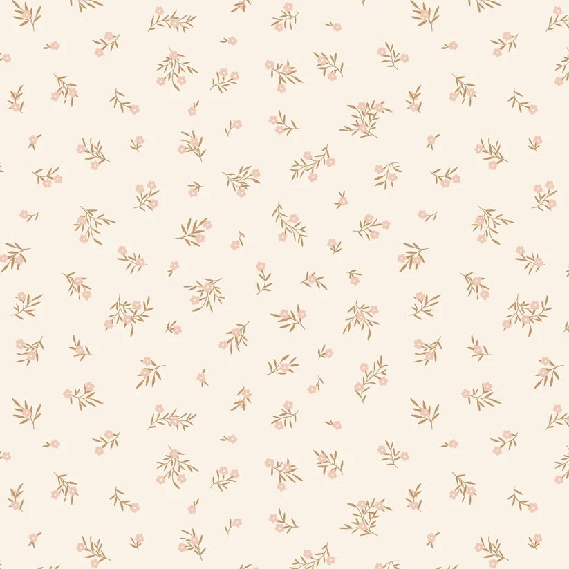 Primrose & Parsley Beige Meadow Sprigs Yardage by Michal Marko for Poppie Cotton Fabrics