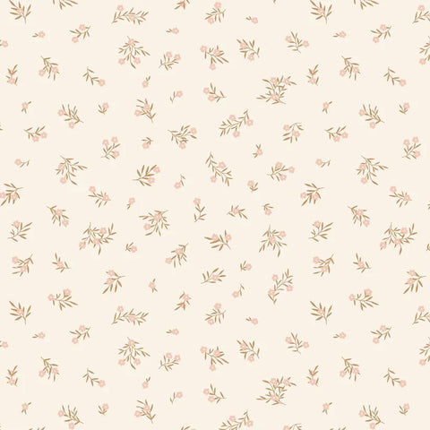 Primrose & Parsley Beige Meadow Sprigs Yardage by Michal Marko for Poppie Cotton Fabrics