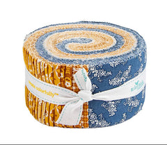Denim & Daisy 2.5" Rolie Polie by Lori Holt for Riley Blake Designs