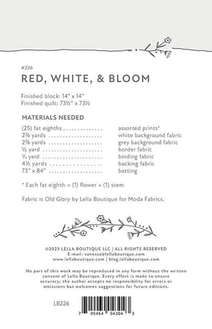 Red, White, & Bloom Quilt Pattern by Lella Boutique