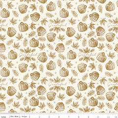 Shades Of Autumn Cream Icons Sparkle Yardage by My Mind's Eye for Riley Blake Designs