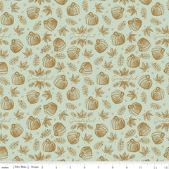 Shades Of Autumn Tea Green Icons Sparkle Yardage by My Mind's Eye for Riley Blake Designs