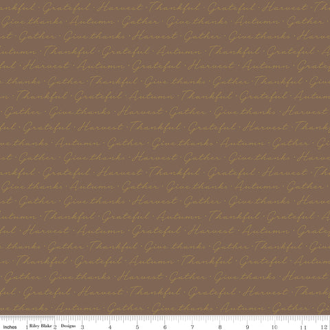 Shades Of Autumn Brown Script Sparkle Yardage by My Mind's Eye for Riley Blake Designs