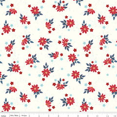 Sweet Freedom Cloud Summer Flowers Yardage by Beverly McCullough for Riley Blake Designs