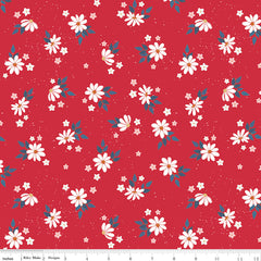 Sweet Freedom Red Summer Flowers Yardage by Beverly McCullough for Riley Blake Designs