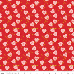 Sweetheart Red Heart Arrows Sparkle Yardage by My Mind's Eye for Riley Blake Designs