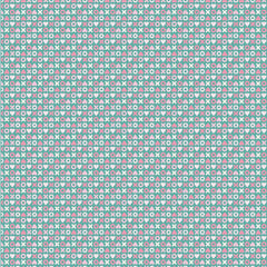 Smitten Chicken Aqua Xoxo Yardage by Lori Woods for Poppie Cotton Fabrics