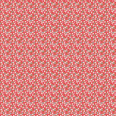 Smitten Chicken Red Wild Phlox Yardage by Lori Woods for Poppie Cotton Fabrics