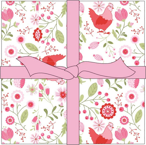 PREORDER Smitten Chicken 5" Precuts by Lori Woods for Poppie Cotton Fabrics