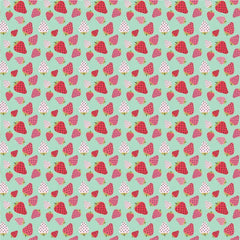 Prairie Sisters Homestead Mint Strawberry Patch Yardage by Lori Woods for Poppie Cotton Fabrics