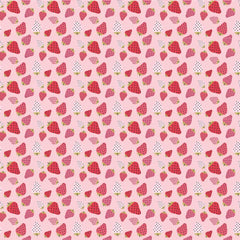 Prairie Sisters Homestead Pink Strawberry Patch Yardage by Lori Woods for Poppie Cotton Fabrics