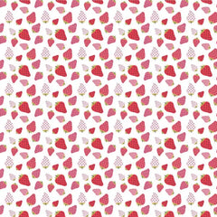 Prairie Sisters Homestead White Strawberry Patch Yardage by Lori Woods for Poppie Cotton Fabrics
