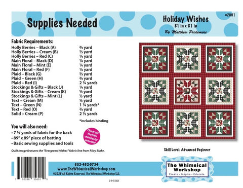 Holiday Wishes Quilt Pattern by The Whimsical Workshop