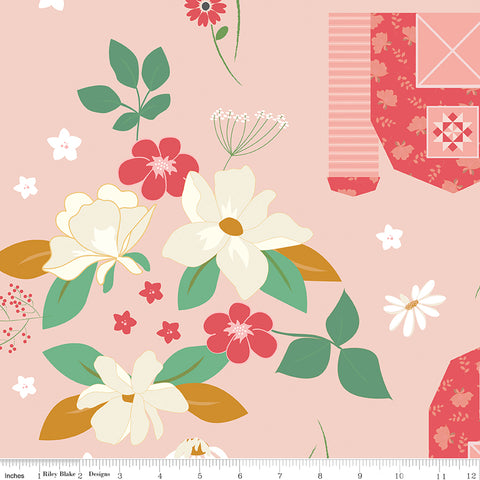 Sweet Acres Blush Barn 108" Wideback Yardage by Beverly McCullough for Riley Blake Designs