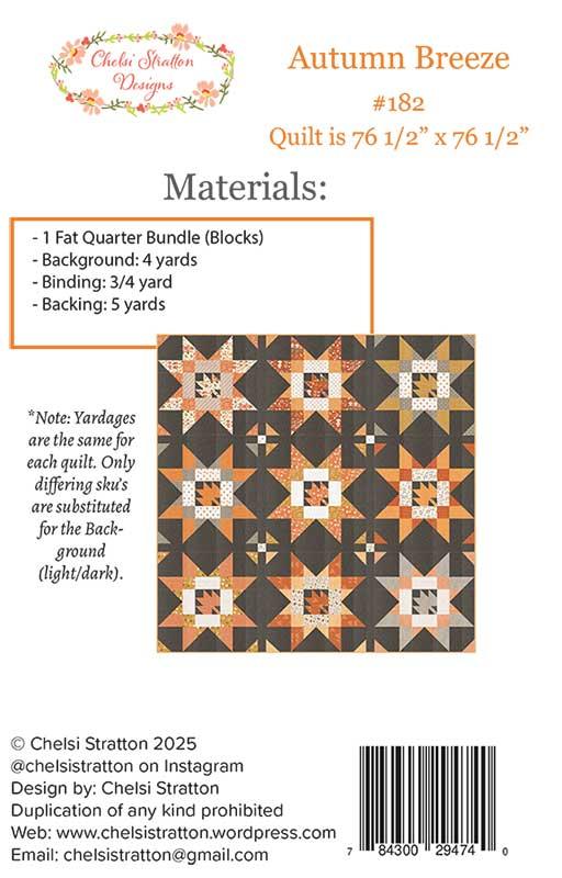 Autumn Breeze Quilt Pattern by Chelsi Stratton Designs