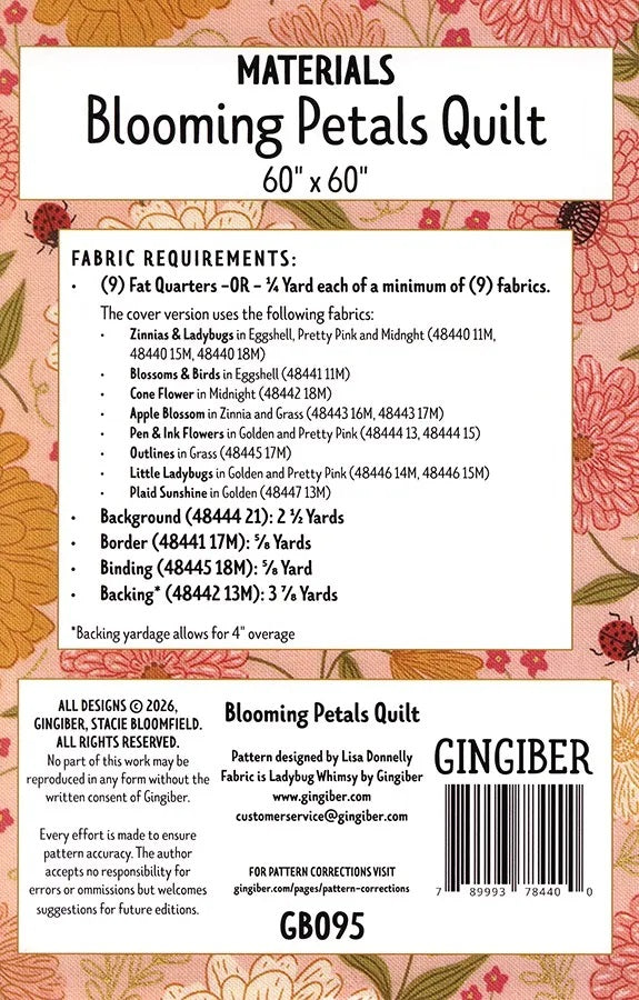 Blooming Petals Quilt Pattern by Gingiber