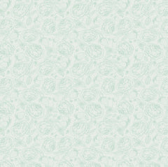 Blooms and Berries Light Green Spearmint Yardage by Lori Woods for Poppie Cotton Fabrics