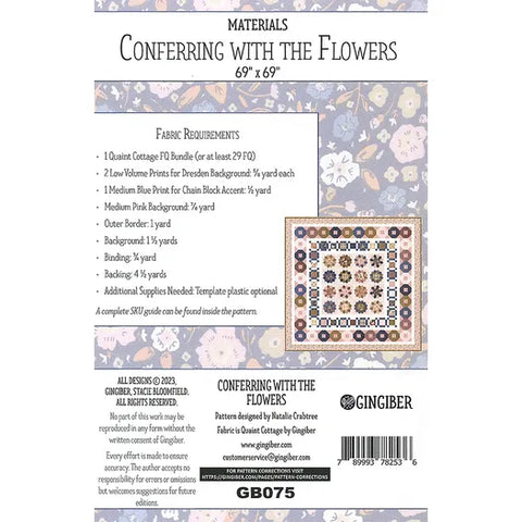 Conferring With The Flowers Quilt Pattern by Gingiber