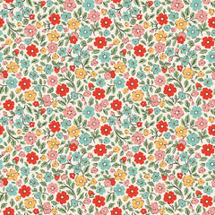 Farmhouse Fancy Multi Country Flowers Yardage by Elea Lutz for Poppie Cotton Fabrics