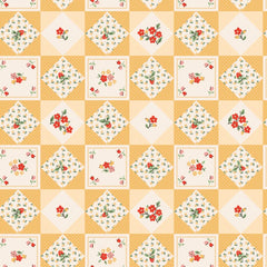 Farmhouse Fancy Yellow Farm Quilts Yardage by Elea Lutz for Poppie Cotton Fabrics