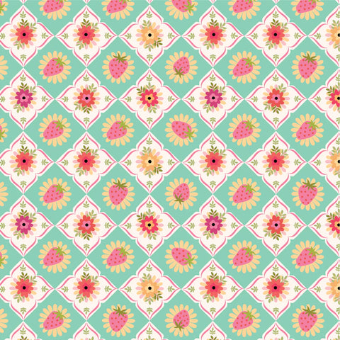 Calico Cowgirls Mint Feeling Quilty Yardage by Lori Woods for Poppie Cotton Fabrics