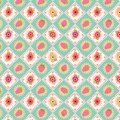 Calico Cowgirls Mint Feeling Quilty Yardage by Lori Woods for Poppie Cotton Fabrics