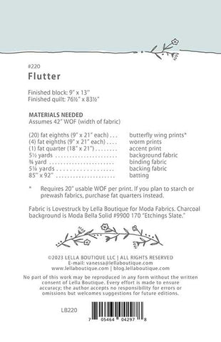 Flutter Quilt Pattern by Lella Boutique
