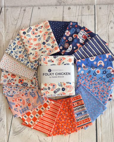 Folky Chicken Fat Quarter Bundle by Natalie Briscoe for Windham Fabrics