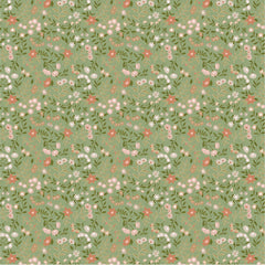 Promise Me Green From My Heart Yardage by Michal Marco for Poppie Cotton Fabrics