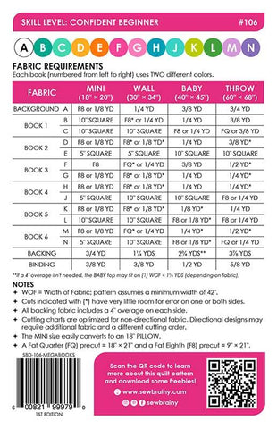 Mega Books Quilt Pattern by Jamie Siel of Sew Brainy Designs