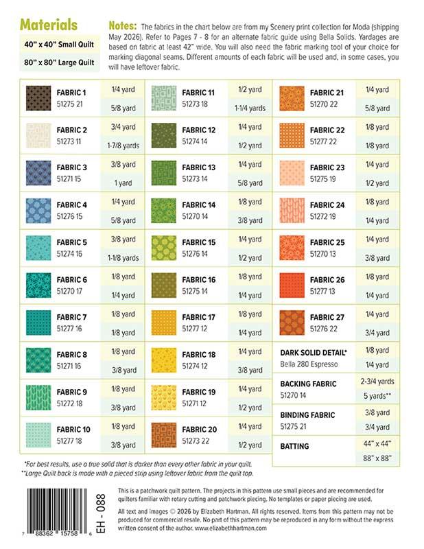 Outdoors Quilt Pattern by Elizabeth Hartman