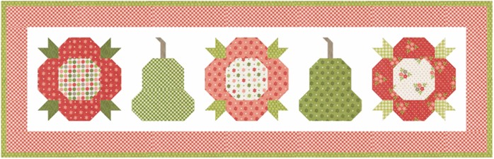 Poinsettia & Pear Posies & Pears Table Runner Kit