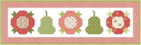 PREORDER Poinsettia & Pear Posies & Pears Table Runner Kit
