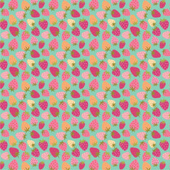 Calico Cowgirls Teal Strawberry Pie Yardage by Lori Woods for Poppie Cotton Fabrics