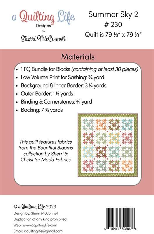 Summer Sky 2 Quilt Pattern by A Quilting Life Designs