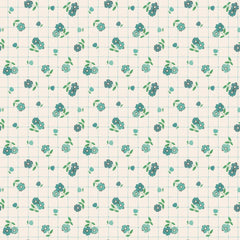 Farmhouse Fancy Teal Tea Towel Yardage by Elea Lutz for Poppie Cotton Fabrics