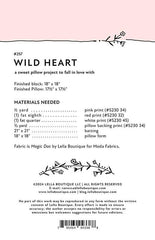 Wild Heart Pillow Pattern by Lella Boutique