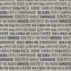 Farm Fresh Grey Words Yardage by Jessica Flick for Benartex Fabrics