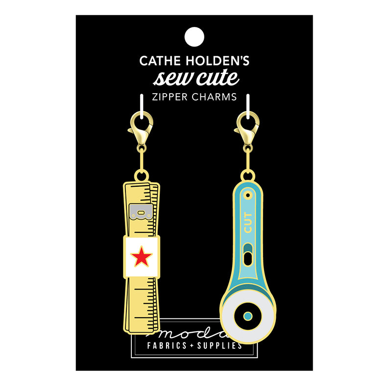 Measure Cut Zipper Pull or Sewing Charm by Cathe Holden