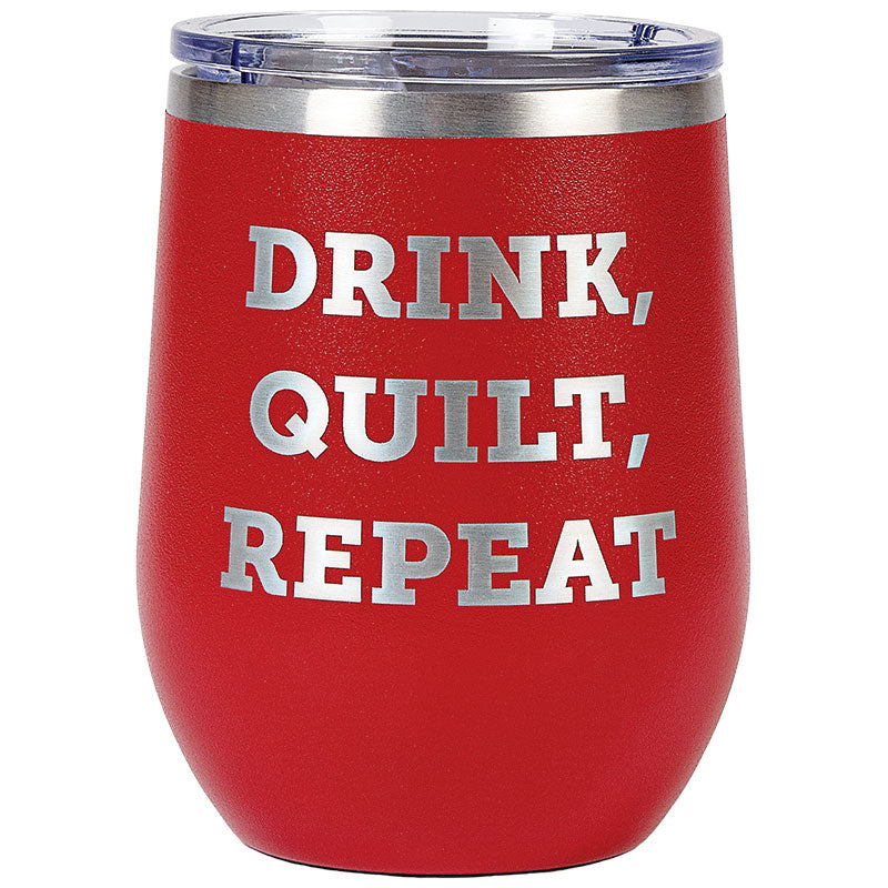 Tumbler Red Eat Drink Quilt Repeat from Moda