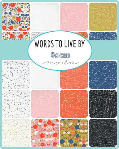 Words To Live By Fat Quarter Bundle by Gingiber for Moda Fabrics