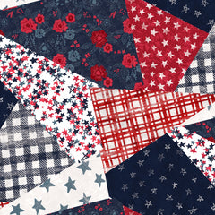 American Dreamer Multi Pieced Patchwork Yardage by Amylee Weeks for 3 Wishes Fabric