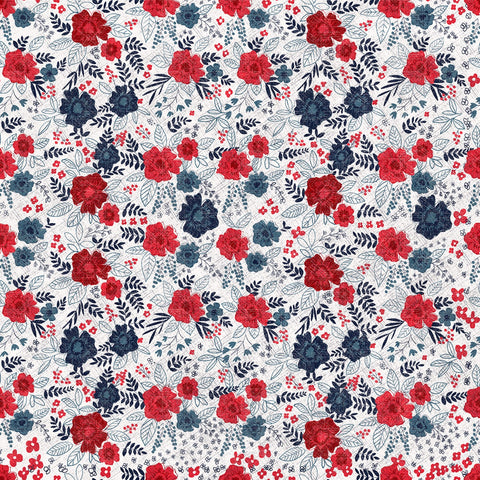 American Dreamer White Ditzy Floral Yardage by Amylee Weeks for 3 Wishes Fabric
